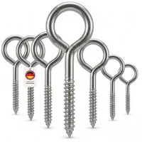 HOOZ Ringschrauben, (Augenösenschraube, 50 St., Einschraubhaken Ring), Belastbare Schraubhaken Ring aus robustem Stahl mit Holzgewinde