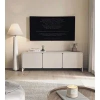 Selsey TV-Schrank LUMMO TV-Lowboard mit 3 Soft-Close-Türen und Stauraum, Kaschmirgrau