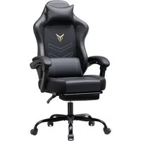 GTPLAYER Gaming-Stuhl ergonomischer Bürostuhl Gamer Sessel 150KG, Mit Fußstütze und Verbindungsrmlehne höhenverstellbar Kopfstütze
