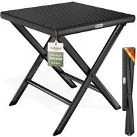 Casaria Gartenstuhl Rom (1 St), Polyrattan 75kg Belastbarkeit 44x40x44cm Klappbar Leicht Tragbar