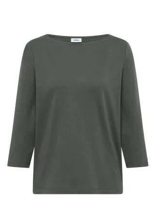 CECIL - Basic Shirt mit U-Boot-Ausschnitt dried olive green - Gr. - M