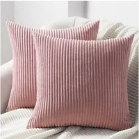 Topfinel Kissenbezug gestreiftes Muster,2er Set Kissenhülle Dekokissen Kissenbezug, Kordsamt 40x40 Sofakissen Couchkissen Zierkissenbezug Dekokissen