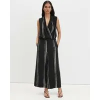 someday Jumpsuit CAFALLI aus ECOVERO™ Viskose Mix Ärmelloser V-Ausschnitt mit elastischer Taille