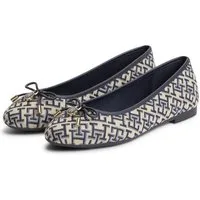 Tommy Hilfiger TH CHARM JACQUARD BALLERINA Ballerina Businessschuh, Schlupfschuh mit süßer Zierschleife