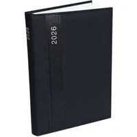Kamber Office Buchkalender Buchkalender 2026 A5 Lederoptik glatt Chefplaner, Terminplaner 2026 DIN A5, Chefplaner 2026 Kalender mit Jahresübersicht