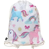 HECKBO Turnbeutel Frauen Mädchen Turnbeutel - mit magischem Einhorn Motiv (beidseitig) - 40x32cm - waschmaschinenfest - Sport, Schule, Freizeit, Kindergarten, Reise, Ballett, Tanzen, Musikunterricht, Ballett