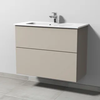Sanipa 3way Waschtischunterbau zu Duravit ME by Starck Waschtisch mit 2 Auszügen, Kaschmir-Matt SP7231U