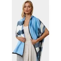 FS Collection Modeschal Damen Schal leicht & weich – Muster, Blumen, Blätter, Punkte, 100% Polyester – leicht, weich, formstabil