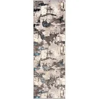 Mazovia Läufer Läufer Flurläufer Modern für Vorzimmer - Abstrakt - Beige Grau Blau, 60 x 100 cm, Kurzflor, Meterware, Höhe 8 mm