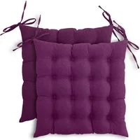 wometo Stuhlkissen Prime 40x40 2er Set, OEKO-TEX®, Sitzkissen mit Steppung & Bändern