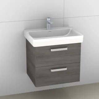 Artiqua 415 Waschtischunterschrank für Pro S 810963 Graphit Struktur quer, 415-WU2L-L54-7070-401 415-WU2L-L54-7070-401