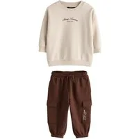 Next Sweatanzug Rundhals-Sweatshirt und Utility-Jogginghose im Set (2-tlg)