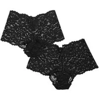 ESOTIQ Panty Panties Promi im 2er Pack, feine Spitze, hüftiger Sitz (2er-Pack)