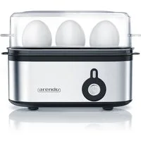 Arendo Eierkocher 3-fach, Edelstahl, Ein / Aus-Schalter, frei wählbarer Härtegrad, Anzahl Eier: 3 St., 210 W, Threecook Egg Cooker, GS, BPA-frei, für 1 bis 3 Eier