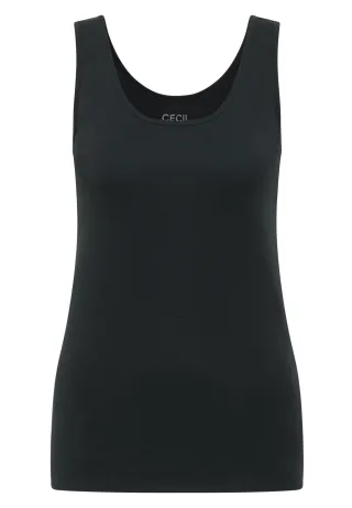 CECIL - Basic Top aus reiner Baumwolle palm breeze green - Gr. - XL