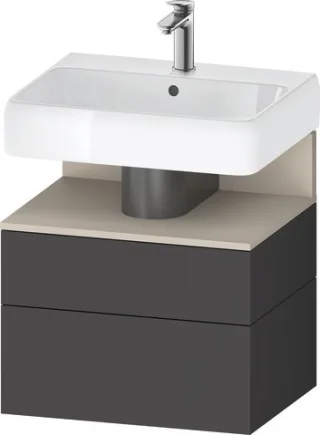 Duravit Qatego Waschtischunterbau wandhängend Graphit Matt 590x470x590 mm - QA4393083490000 QA4393083490000