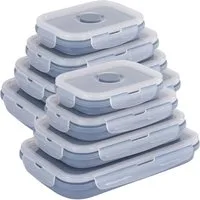 shop'n smile ideoon Frischhaltedose Silikon Frischhaltedosen Faltbare Lunchbox mit Clipdeckel 4/8er Set, (8-tlg., 4er-Set & 8er-Set), faltbar, Clip-Verschluss, Silikondichtung, von 350, 540, 800 & 1200 ml