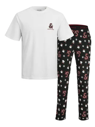 JACK&JONES - JACCANDY SANTA SS TEE AND PANTS JNR W white - Gr. - 152