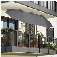 Sekey Balkonschirm 300 x 160 cm Doppelsonnenschirm Marktschirm mit Kurbel, Neigbar, LxB: 300,00x160,00 cm, Oval Gartenschirm mit Sonnenschutz UV50+, windstabil