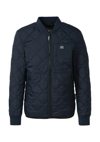 s.Oliver Red Label - Gepolsterte Outdoor-Jacke mit Strickkragen und Rippbündchen blau - Gr. - M
