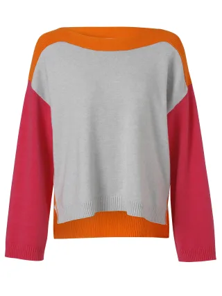 eiszeit - Pullover U-Boot 1/1 Arm neon orange multicol - Gr. - 48