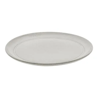 Staub Dining Line Teller flach 20 cm, rund, Weisser Trüffel, Keramik