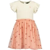 Blue Seven A-Linien-Kleid Blue Seven Mädchen Kleid Kurzarm HerzenTüllrock off-white flamingo (kein Set, 1-tlg)