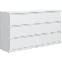 MAGOWA Schubkastenkommode Kommode 120cm - moderne Kommode mit 6 Schubladen für viel Stauraum (Breite 120cm Tiefe 39 cm Höhe 78,5 cm), Unterseite mit Gleitern für optimale Belüftung ausgestattet