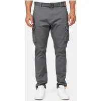 Indicode Cargohose Herren Mathen Cargo Hose Herrenhose aus elastischer Baumwoll-Qualität, inkl. Gürtel