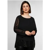 Sheego Klassische Bluse Tunika Langarm