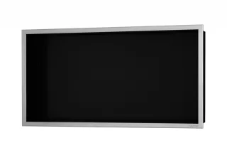 ESS BOX 10 SchwarzWandnische 60x30x10 cm Rahmen Edelstahl gebürstet BOX Black, inkl. Rohbauset, BOX- BOX-60x30x10-B