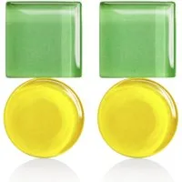 ALEXASCHA Paar Ohrstecker Geometrische Ohrringe aus Glas – farbenfroh & handgemacht