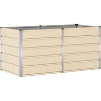 vidaXL Blumentopf Pflanzkübel Elfenbein 160 x 80 x 75 cm Stahl (1 St)