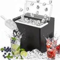 JVJH Eiswürfelmaschine Klein Ice Maker 9 Würfel in 6 Minuten (12kg/24h) 1,5L Wassertank, Eiswürfelbereiter mit Selbstreinigung Eisfüllsensor 2 Arten Eiswürfeln