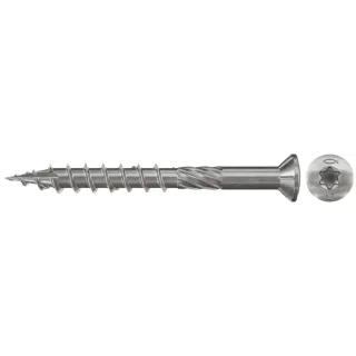 Fischer Terrassenschraube 5,0x50 FTS-ST A2P, Flacher Senkkopf TX, A2, Teilgewinde - 660605