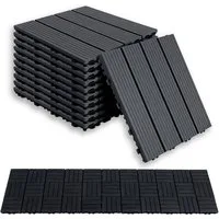 PFCTART Terrassendielen Terrassenfliesen mit Klicksystem, Kunststoff Bodenfliesen, 4,09 m², BxL: je 30.48x30.48 cm, 20 mm Stärke, (Set, 44-St., 30,48×30,48 cm, für Balkon, Terrasse, Garten & Innenbereich), Einfache Installation, wetterfest & pflegele