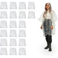 relaxdays Regenponcho Einweg Regenponcho 20er Set (20-St)