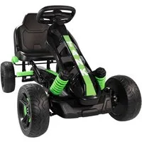 Lemodo Go-Kart Tretfahrzeug, Kinderfahrzeug mit Handbremse und Deko-Stoßdämpfer, Pedalfahrzeug für Kinder ab 3 Jahre mit Deko-Stoßdämpfer, Handbremse