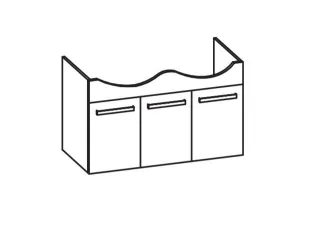 Artiqua 412 Waschtischunterschrank für Isabella K0851, Sangallo Grau quer, 412-WU3T-I07-7152-432 412-WU3T-I07-7152-432