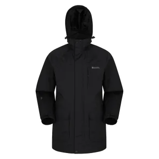 Mountain Warehouse Herren Glacier II lange wasserdichte Jacke (schwarz)
