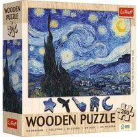 Trefl GmbH Puzzle Holz Puzzles - "200" - Die Sternennacht / Vincent van Gogh, 200 Puzzleteile