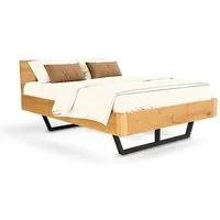 holz4home® Bettgestell Massivholzbett Eiche I Holzbett Massiv Eichenholz Metall-/ Holzbeine, Massivholz