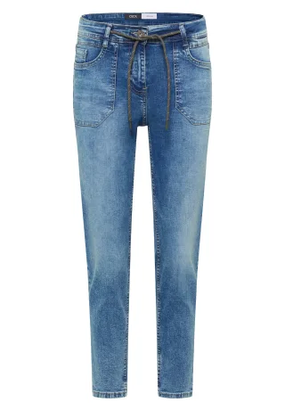 CECIL - Mid Waist Slim Leg Jeans im Casual Fit light blue wash - Gr. - 30