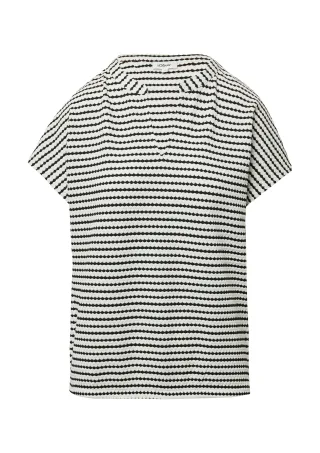 s.Oliver - T-Shirt schwarz|creme - Gr. - 46