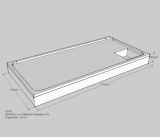 Neuesbad Wannenträger für Kaldewei Superplan XXL 180x90x5,1 SD21055
