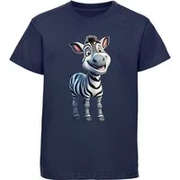 MyDesign24 T-Shirt Kinder Wildtier Print Shirt bedruckt - Baby Zebra Kurzarm T-Shirt mit Wildtier Aufdruck i280