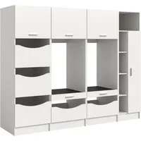 welltime Mehrzweckschrank-Set FALAS, 4-teilig, Hauswirtschaftsraum Set, Breite 242 cm, (Set, 4-St., 2x Waschmaschinenumbauschrank, 1x Wäscheschrank & 1x Mehrzweckschrank), Kombination, Waschmaschinenumbau, Waschmaschinenschrank, Wäschekammer