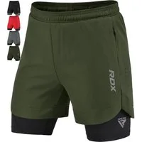 RDX Sports Laufshorts RDX Herren Laufshorts, 2-in-1 Sportliche Atmungsaktive Kurze (1, 1 Pack)