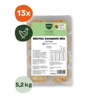 BARFER'S Würfel: Komplett-Mix Geflügel 13x400 g