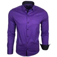 Baxboy Langarmhemd Baxboy Herren Kontrast Hemden Business Freizeit modernes Hemd B-500